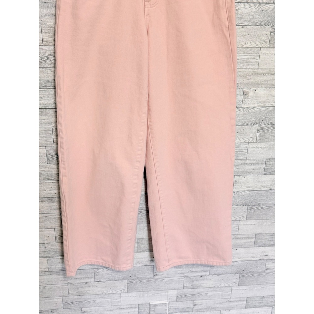 Cali 1850 Womens Blush Pink/Peach Wide 10" Leg Cropped Cotton Denim Jeans Size 9 - Picture 5 of 10